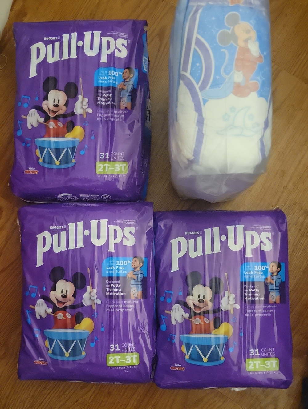 Pull-Ups Training Pants Mickey Mouse 2T-3T (93) And Overnights (40ish)